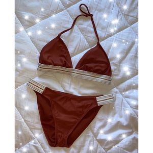 Sparkly Elastic Band Bikini Set